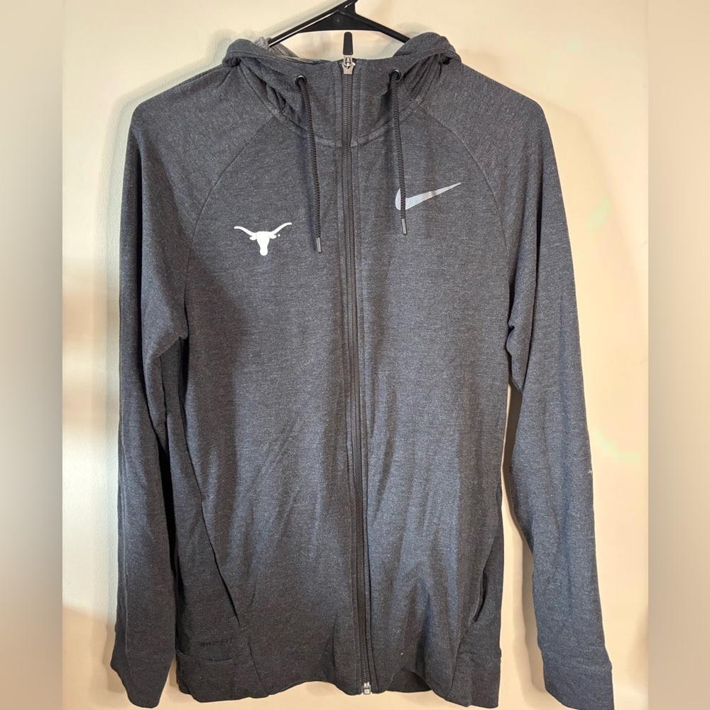 Nike Charcoal Full-Zip Hoodie with Texas Longhorn Logo size S